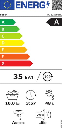 Bosch WGB2560BNL - Serie 8 - Wasmachine - Wasmachine met stoom - 10 kg - 1600 rpm - 30% zuiniger dan energielabel A - Iron Assist: vermindert kreukels tot 50% -Home Connect - — thumbnail 2
