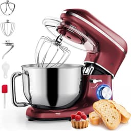 AMA® Mixer met Mengkom - Keukenmachine - Keukenrobot - Inclusief Extra Accessoires - Rood — thumbnail 1