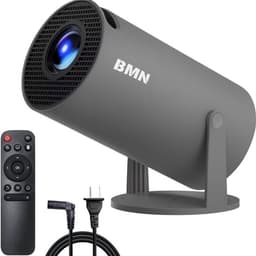 BMN® Premium Mini Beamer 2026 Editie - Smart Projector met 4K ondersteuning - Geschikt voor IOS en Android - WiFi 6 & Bluetooth 5.4 - Android 13.0 - Draagbaar - Inclusief Hdmi kabel - Thuisbioscoop - Grijs — thumbnail 1