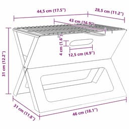 vidaXL - Buitengrill - Zwart - 46 - x - 31 - x - 31 - cm - Staal — thumbnail 2