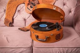 Classic Phono Retro Platenspeler - Vinyl Koffer met 2 ingebouwde Speakers - TT-34 - Bruin — thumbnail 5