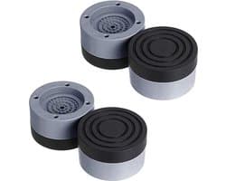 TrillingDempers Wasmachine -Vuide-pakket van 4 trillingsdempers, universele trillingsdempers, wasmachine Anti-vibratiemat, voor wasmachines, drogers, meubels, koelkast (grijs, 4 cm) - (WK 02122)