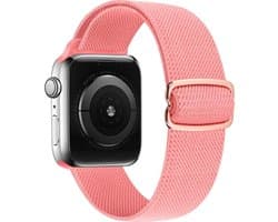 By Qubix - Geschikt voor Apple Watch bandje - Solo Loop Nylon bandje - Roze - Geschikt voor Apple Watch 38 mm / 40 mm / 41 mm / 42 mm - Smartwatch bandje - nylon - bandje iWatch
