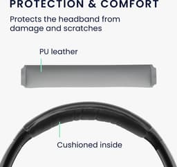 kwmobile band voor koptelefoon - geschikt voor BoseQuietcomfort 35 / QC35 wireless II - Hoofdband cover van kunstleer - In grijs — thumbnail 4