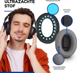 Set Oorkussens geschikt voor Bose QuietComfort 35 ii / 35 / 25 / 15 / 2 / Soundtrue - Soundlink Around-Ear AE2 / AE2W / AE2I - Oorkussens voor koptelefoon - Ear pads headphones grijs — thumbnail 4