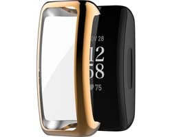 Full cover screenprotector watch case - hoesje - geschikt voor Fitbit Inspire 3 - TPU - rosegoud