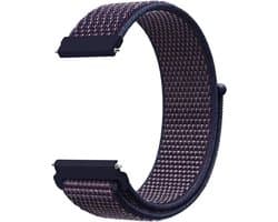 By Qubix - Geschikt voor Garmin bandje - Sport Loop nylon bandje - Navy / donkerpaars gemêleerd - Geschikt voor Garmin Vivoactive 6 / Vivoactive 5 / Vivoactive 3 - Smartwatch bandje 20mm