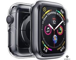 Strap-it Siliconen Case - Bescherming geschikt voor Apple Watch 3 case - Hoesje geschikt voor Apple Watch 42mm case - Transparant - iWatch cover voor maat 42 mm