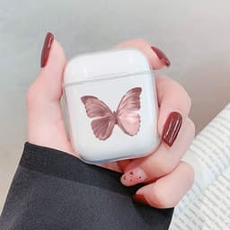 Shieldcase Butterfly Kisses Case - beschermhoes geschikt voor Airpods 2 case - hoesje met vlinder print - transparant/roze — thumbnail 4