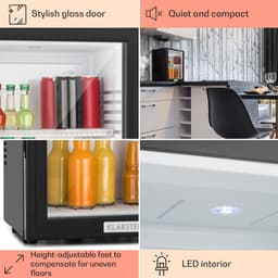 Klarstein Minibar Barmodel Koelkast - 24 Liter - glas - 0dB - Zwart - Minikoelkast - 5-15°C - voor Hotelkamer voor Kantoor - Stil Compact - Mini Fridge Kleine Koelkast Hotelkoelkast Drankkoeler Compact Koelkast — thumbnail 19