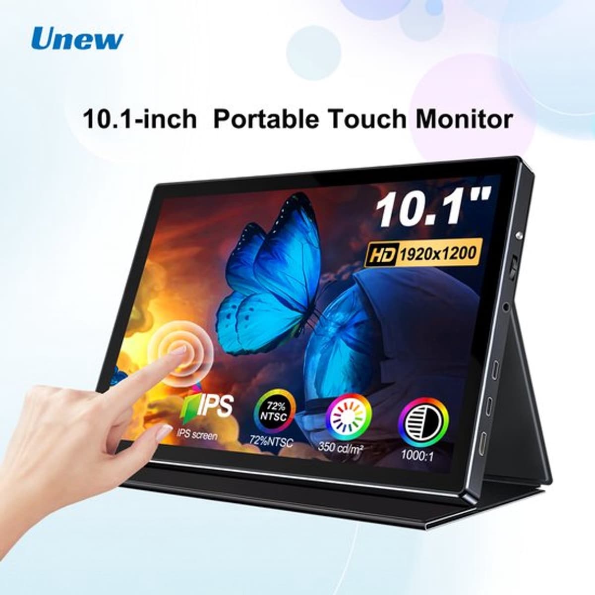 Draagbare Monitor 10,1 Inch Touchscreen - 1920x1200 Resolutie - IPS Paneel - USB-C En HDMI Aansluiting - Met Luidsprekers — afbeelding 1