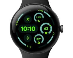 Google Pixel Watch 3 - Smartwatch - 45mm - Zwart/Zwart