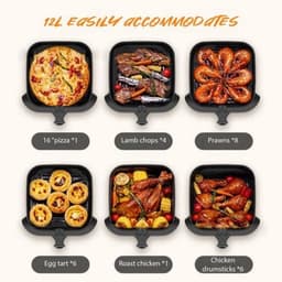 Heteluchtfriteuse Grote Capaciteit - 12 Liter - 2800 W Vermogen - PP En RVS - Voor Gezinnen En Feestjes — thumbnail 1