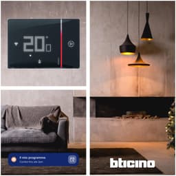 SXG8002 Smarther2 Intelligente wifi-thermostaat met, inbouwthermostaat, programmeerbaar, aan-/uit-bediening, ook met app, en, weergave van de luchtvochtigheid, zwart — thumbnail 2