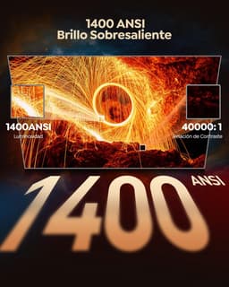 Beamer Draagbaar - 1200 ANSI Lumen - 1920 x 1080 Resolutie - LCD Scherm - Bluetooth En HDMI - Voor Thuisbioscoop En Presentaties — thumbnail 3