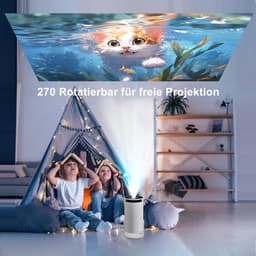 Mini beamer – Android 14 – WiFi 6 & Bluetooth 5.4 – 4K ondersteuning – 210° draaibaar – Auto Keystone — thumbnail 4