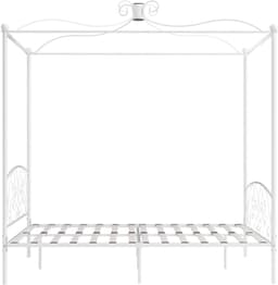 Bedframe, familiebed, palletbed, hemelbed, wit metaal, 160 x 200 cm — thumbnail 3