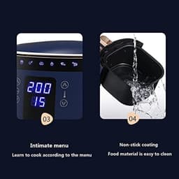Luchtfriteuse Smart LCD Touch Luchtfriteuse 6,5L Thuiskeuken, Zwart — thumbnail 2