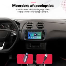 Boscer Autoradio met 7 Inch Scherm - Geschikt voor Seat Ibiza 6J 2009-2013 - Past in de Originele Dashuitsparing - Draadloos Apple CarPlay & Android Auto - Bluetooth Handsfree Bellen - FM Radio (RDS) - Achteruitrijcamera & Microfoon — thumbnail 5