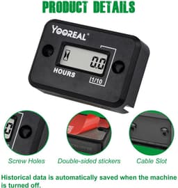 Digitale inductieve urenteller - waterdicht IP68 - voor ZTR/rijdende grasmaaier, tractor, boot - ShopVlot — thumbnail 5