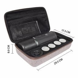 Cerapresso Travel Kit draagbare espressomachine - Bluetooth-app, temperatuurkeuze tot 96°C, pre-infusie en instelbare starttijd - dubbele espresso - capsules en gemalen koffie - 13.500 mAh accu, tot 8 espresso’s per lading - reiskoffer - Cera+ — thumbnail 4