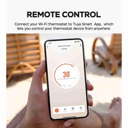 Intelligente thermostaat, wifi-temperatuurregelaar met 1,35 inch display voor thuis, 7 sfeerverlichting, compatibel met water/vloerverwarming/gasboiler — thumbnail 5