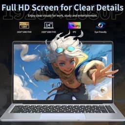 Laptop Computer - 12GB RAM 512GB SSD - 14.1 Inch IPS Scherm - Intel Atom E3950 - Windows 11 Pro - Zwart - Notebook — thumbnail 4