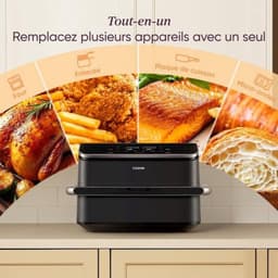COSORI heteluchtfriteuse met 2 compartimenten, airfryer, 8-in-1 Dual Blaze TwinFry XXL 10L, airfryer met dubbele kamer, verwijderbare scheidingswand en verwarmingselementen onderin, 70 recepten, voor 2-6 personen — thumbnail 2