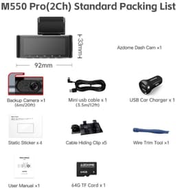 Chelsey-store - 4K Dash Cam voor Auto – 3 Camera's - Nachtzicht - Parkeermonitor - GPS - Ondersteuning Achtercamera - Zwart — thumbnail 5