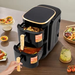 Dubbele Heteluchtfriteuse 12 Liter met Kijkvenster en 2400W Overheerlijke Resultaten — thumbnail 3
