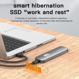 Externe SSD - Mini SSD Draagbare Opslag - Bestanden Opslaan - Schokbestendig Metaal - 2 TB - Grijs — thumbnail 2