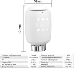 Thermostaat Radiator Klep - Slimme Thermostaat - Energie Besparen - Boost Functie - 5-30°C - Wit — thumbnail 5