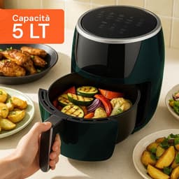 Luchtfriteuse - Airfryer Heteluchtoven - Gezond Koken - 360 Graden Heteluchtcirculatie - 5 Liter - Groen — thumbnail 4