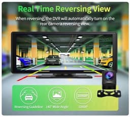 E32 - Dashcam voor Auto - WiFi - Dashcams - FullHD video - Super compact - Parkeermodus - 16:9 - 10.26 inch Scherm - Met Achteruitrijcamera - Zwart — thumbnail 4