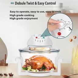 Heteluchtoven Airfryer - Olievrije Grill - Gezond Koken - Glazen Ontwerp - 17 Liter - Transparant — thumbnail 4