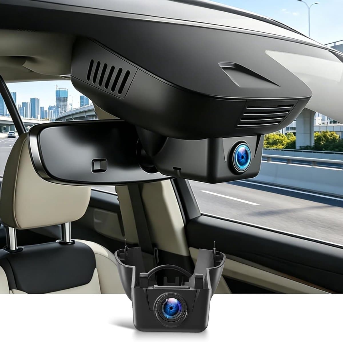 Dashcam voor auto - Zwart - Geschikt voor Volvo XC90 2023-2026 - 2160P 4K Video - Met Wifi en G-sensor — afbeelding 1