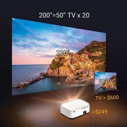 Byintek - K45 - Beamer - Projector Beamer - Mini Meamer - 4k - Full HD 1080P - 1920x1080dpi - Automatische focus - met WiFi - 950ANSI Lumens - Wit — thumbnail 5