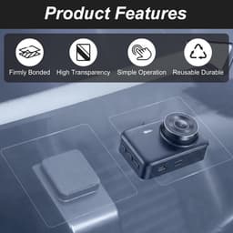 SnelShoppen - 6 Stuks Dashcam Plakpads Zelfklevende Pads 8x8 cm & 10x8 cm Krasbescherming voor Voorruit, Dubbelzijdig Plakband voor Auto, Perfect voor — thumbnail 2