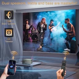 Everycom - RD829 - Beamer - Projector Beamer - Mini Meamer - 1920x1080dpi - Automatische focus - 5G - met WiFi - 12000lumens — thumbnail 4