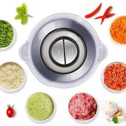 Elektrische Vleesmolen - 500W - Foodprocessor - Hakmolen - 2L RVS Keukenmachine - 2 Snelheden - voor Vlees - Noten en Groenten - Eenvoudig Schoon te Maken - Standaard Extra Mes — thumbnail 3