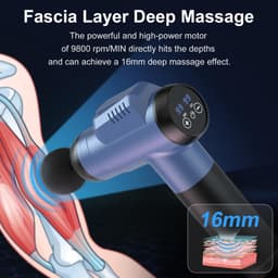 SnelShoppen - Massagepistool Deep Tissue voor spierontspanning, 99 snelheden, elektrisch handheld massageapparaat met 6 verwisselbare hoofden, Type-C — thumbnail 2