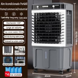 Verdampingskoeler - Mobiele ventilator - Buiten verkoelen - Groot dubbel waterreservoir - 90 cm - Mechanisch — thumbnail 5