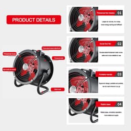 Vloerventilator - Industriële Ventilator - Koel en Fris - Hoge Luchtsnelheid - 52 cm - Zwart — thumbnail 4
