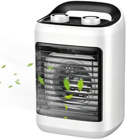 Draagbare Airco - Ventilator Koeler - Persoonlijke Verkoeling - 6 Snelheden Instelbaar - 17x13x25cm - Wit — thumbnail 1