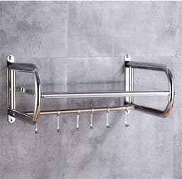 Magnetron Oven Rek - Keuken Organizer - Keuken Opbergen - Stabiel Roestvrij Staal - 60 cm - Zilver — thumbnail 5