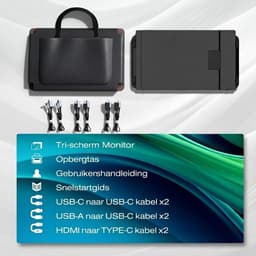 Portable Monitor - Monitor met Dubbel Scherm voor Laptop - Draagbare Monitor - Zwart - 35cm x 21cm x 4cm — thumbnail 4