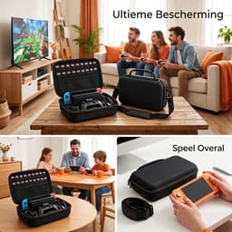 Fokelyi Case Geschikt voor Nintendo Switch OLED - Grote Opbergtas Voor Console & Controllers - Opbergtas Voor Alle Accessoires- Waterdicht & Schokbestendig - Hoesje Zwart — thumbnail 3