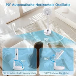 LNMsolutions® Ventilator Staand - Ventilator - Ventilator Staand Afstandsbediening - Wit - 23cm x 11cm x 23cm — thumbnail 5