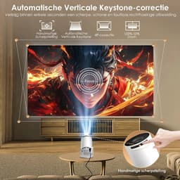Lìon® Mini Beamer - Beamer - Projector - Wit - 10cm x 10cm x 17cm — thumbnail 4