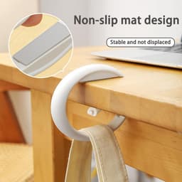 3 stuks tafelhandtashouders, haken voor tas aan tafel, portemonnee om op te hangen, opvouwbare handtashaak voor tafels, voor handtas, tafel, bureau, kantoor, restaurant — thumbnail 3